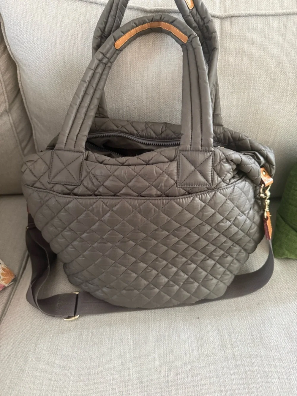 MZ Wallace Quilted Large Metro Tote in Charcoal Gray - Picture 6 of 6